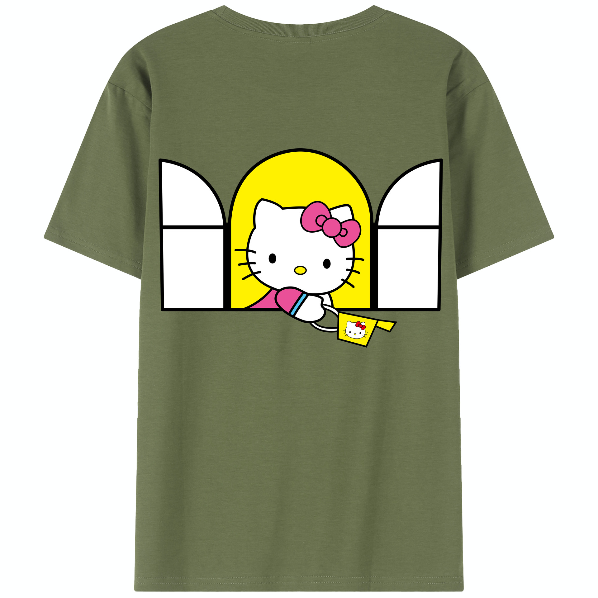 （画像用） Hello Kitty ハローキティ 綿100％半袖Tシャツ（背面プリント）